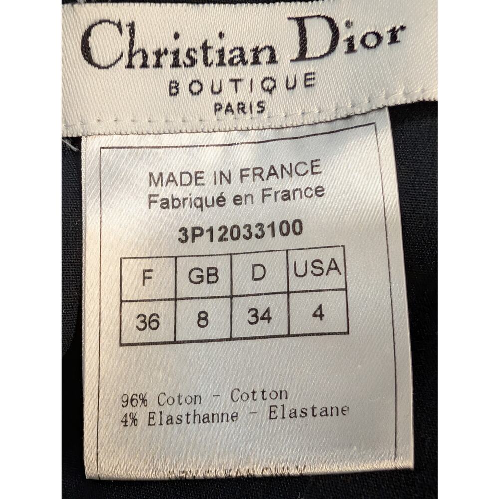 Christian Dior Boutique Paris Black Structured Pleated Mini Skirt 4 Made France - Picture 7 of 9